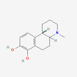 molecular formula C14H19NO2 B13781045 Benzo(f)quinoline-7,8-diol, 1,2,3,4,4a,5,6,10b-octahydro-4-methyl-, trans- CAS No. 69319-44-4