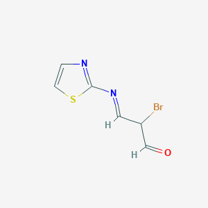 molecular formula C6H5BrN2OS B1378113 2-Bromo-3-[(1,3-thiazol-2-yl)imino]propanal CAS No. 1394045-25-0