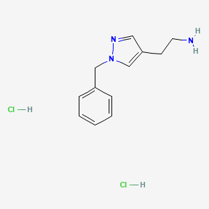 molecular formula C12H17Cl2N3 B1378117 2-(1-benzyl-1H-pyrazol-4-yl)ethan-1-amine dihydrochloride CAS No. 1071537-11-5