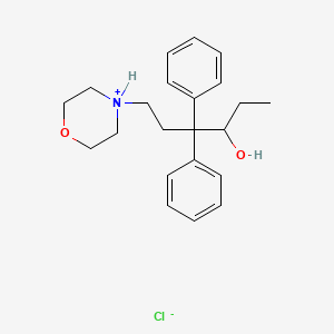 molecular formula C22H30ClNO2 B13781177 3-Hexanol, 4,4-diphenyl-6-morpholino-, hydrochloride CAS No. 63765-84-4