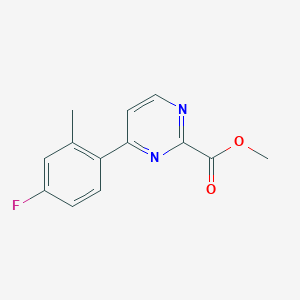 molecular formula C13H11FN2O2 B13781193 Methyl 4-(4-fluoro-2-methylphenyl)pyrimidine-2-carboxylate 