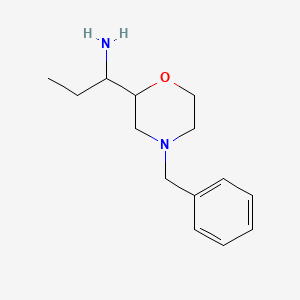 molecular formula C14H22N2O B1378124 1-(4-Benzylmorpholin-2-yl)propan-1-amine CAS No. 1394040-00-6