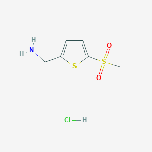 molecular formula C6H10ClNO2S2 B1378125 (5-甲磺酰基噻吩-2-基)甲胺盐酸盐 CAS No. 503469-57-6