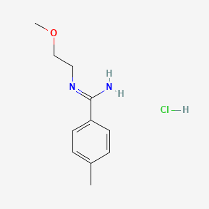 molecular formula C11H17ClN2O B1378126 N-(2-methoxyethyl)-4-methylbenzene-1-carboximidamide hydrochloride CAS No. 1394040-28-8