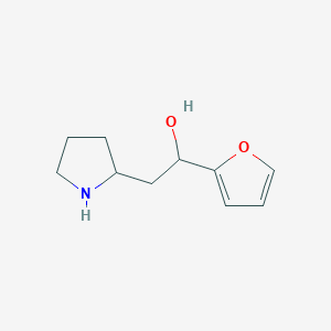 molecular formula C10H15NO2 B1378128 1-(Furan-2-yl)-2-(pyrrolidin-2-yl)ethan-1-ol CAS No. 1384534-93-3