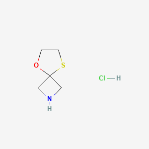 molecular formula C5H10ClNOS B13781280 5-Oxa-8-thia-2-azaspiro[3.4]octane;hydrochloride 