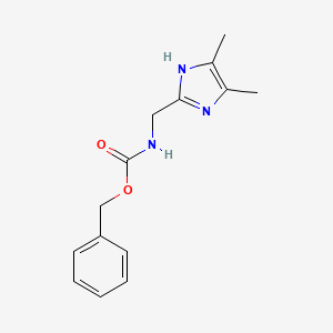 molecular formula C14H17N3O2 B1378131 benzyl N-[(4,5-dimethyl-1H-imidazol-2-yl)methyl]carbamate CAS No. 1394040-99-3
