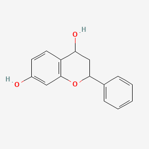 molecular formula C15H14O3 B13781310 2H-1-Benzopyran-4,7-diol, 3,4-dihydro-2-phenyl- CAS No. 72594-23-1