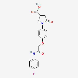 molecular formula C19H17FN2O5 B13781321 1-[4-[2-(4-fluoroanilino)-2-oxoethoxy]phenyl]-5-oxopyrrolidine-3-carboxylic acid 