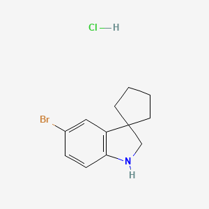 molecular formula C12H15BrClN B1378133 5'-Bromo-1',2'-dihydrospiro[cyclopentane-1,3'-indole] hydrochloride CAS No. 1384800-79-6