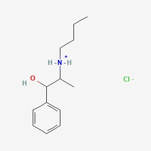 molecular formula C13H22ClNO B13781332 (+-)-alpha-(1-(n-Butylamino)ethyl)benzyl alcohol hydrochloride CAS No. 63991-36-6