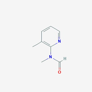 molecular formula C8H10N2O B13781333 Formamide,N-methyl-N-(3-methyl-2-pyridyl)- 