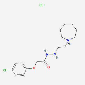 molecular formula C16H25Cl2N3O2 B13781358 N'-[2-(azepan-1-ium-1-yl)ethyl]-2-(4-chlorophenoxy)acetohydrazide;chloride CAS No. 87576-04-3