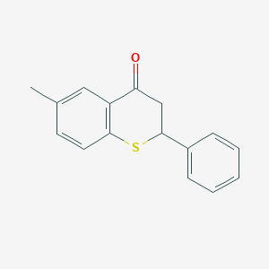 molecular formula C16H14OS B13781359 6-Methyl-2-phenyl-2,3-dihydrothiochromen-4-one CAS No. 6948-60-3