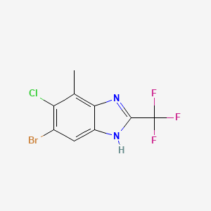 molecular formula C9H5BrClF3N2 B13781371 Benzimidazole, 6-bromo-5-chloro-4-methyl-2-(trifluoromethyl)- CAS No. 89427-21-4