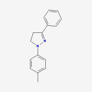 molecular formula C16H16N2 B13781380 2-Pyrazoline, 3-phenyl-1-p-tolyl- CAS No. 959-08-0
