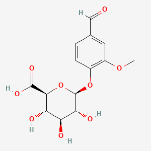 molecular formula C14H16O9 B13781391 beta-D-Glucopyranosiduronic acid, 4-formyl-2-methylphenyl CAS No. 96107-45-8