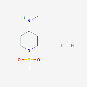 molecular formula C7H17ClN2O2S B1378141 N-Methyl-1-(methylsulfonyl)piperidin-4-amine hydrochloride CAS No. 1384565-00-7