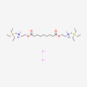 molecular formula C31H68I2N2O4Si2 B13781418 8,18-Dioxa-5-azonia-3-silaeicosan-20-aminium, 3,3-diethyl-9,17-dioxo-N,N,5,5-tetramethyl-N-((triethylsilyl)methyl)-, diiodide CAS No. 95521-16-7