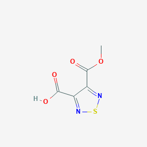 molecular formula C5H4N2O4S B1378142 4-(Methoxycarbonyl)-1,2,5-thiadiazole-3-carboxylic acid CAS No. 90993-85-4