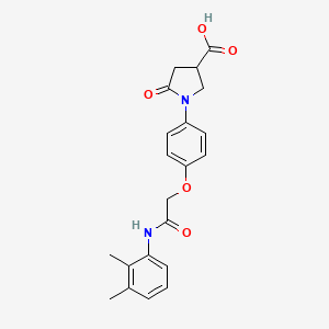 molecular formula C21H22N2O5 B13781425 1-[4-[2-(2,3-dimethylanilino)-2-oxoethoxy]phenyl]-5-oxopyrrolidine-3-carboxylic acid 