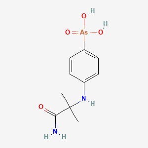 molecular formula C10H15AsN2O4 B13781446 [4-[(1-Amino-2-methyl-1-oxopropan-2-yl)amino]phenyl]arsonic acid CAS No. 64046-98-6