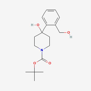 molecular formula C17H25NO4 B1378145 Tert-butyl 4-hydroxy-4-[2-(hydroxymethyl)phenyl]piperidine-1-carboxylate CAS No. 1384724-11-1
