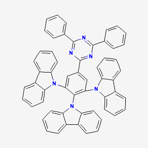 molecular formula C57H36N6 B13781456 9,9',9''-(5-(4,6-Diphenyl-1,3,5-triazin-2-yl)benzene-1,2,3-triyl)tris(9H-carbazole) CAS No. 1808158-40-8