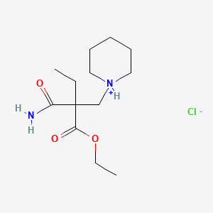 molecular formula C13H25ClN2O3 B13781505 2-Ethyl-2-(piperidinomethyl)malonamic acid ethyl ester hydrochloride CAS No. 96436-00-9