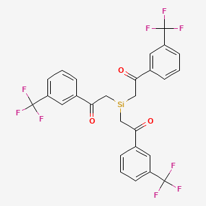 molecular formula C27H18F9O3Si B13781509 Tris[2-oxo-2-[3-(trifluoromethyl)phenyl]ethyl]silicon CAS No. 6947-93-9
