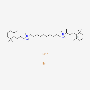 molecular formula C40H82Br2N2 B13781514 Ammonium, decamethylenebis(1-methyl-3-(2,2,6-trimethylcyclohexyl)propyl)bis(dimethyl-, dibromide CAS No. 66902-85-0