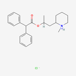 molecular formula C23H30ClNO2 B13781517 Acetic acid, diphenyl-, 1-methyl-2-(1-methyl-2-piperidyl)ethyl ester, hydrochloride CAS No. 66902-40-7