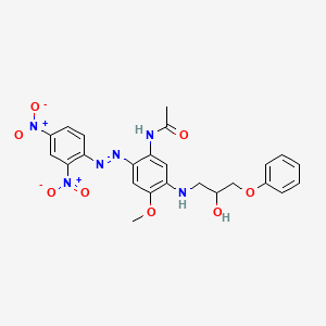 molecular formula C24H24N6O8 B13781527 Acetamide, N-(2-((2,4-dinitrophenyl)azo)-5-((2-hydroxy-3-phenoxypropyl)amino)-4-methoxyphenyl)- CAS No. 67874-70-8