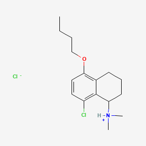 molecular formula C16H25Cl2NO B13781529 1-Naphthylamine, 1,2,3,4-tetrahydro-5-butoxy-8-chloro-N,N-dimethyl-, hydrochloride CAS No. 63979-00-0