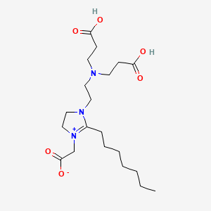 molecular formula C20H35N3O6 B13781547 1H-Imidazolium, 1-[2-[bis(2-carboxyethyl)amino]ethyl]-3-(carboxymethyl)-2-heptyl-4,5-dihydro-, inner salt CAS No. 68630-91-1