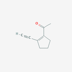 molecular formula C9H10O B13781553 Ethanone,1-(2-ethynyl-1-cyclopenten-1-yl)- 
