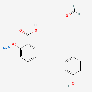 molecular formula C18H21NaO5 B13781557 Sodium;4-tert-butylphenol;2-carboxyphenolate;formaldehyde CAS No. 70145-99-2