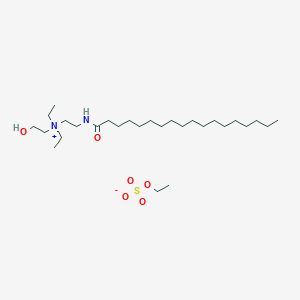 molecular formula C28H60N2O6S B13781586 Ethanaminium, N,N-diethyl-N-(2-hydroxyethyl)-2-[(1-oxooctadecyl)amino]-, ethyl sulfate (salt) CAS No. 68443-92-5
