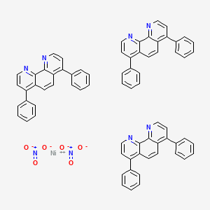 molecular formula C72H48N8NiO6 B13781619 Nickel(2+), tris(4,7-diphenyl-1,10-phenanthroline-N1,N10)-, (OC-6-11)-, dinitrate CAS No. 38780-90-4