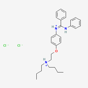 molecular formula C29H39Cl2N3O B13781632 N-(p-(2-(Dibutylamino)ethoxy)phenyl)-N'-phenyl-benzamidine dihydrochloride CAS No. 80785-00-8