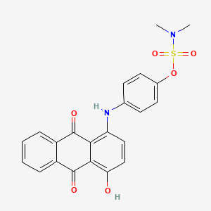 molecular formula C22H18N2O6S B13781637 4-[(9,10-Dihydro-4-hydroxy-9,10-dioxo-1-anthryl)amino]phenyl dimethylsulfamate CAS No. 6648-62-0