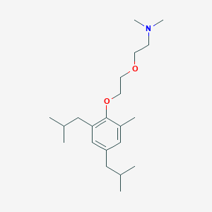 molecular formula C21H37NO2 B13781639 Ethanamine, N,N-dimethyl-2-(2-(methylbis(2-methylpropyl)phenoxy)ethoxy)- CAS No. 66027-97-2