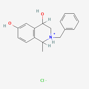 molecular formula C17H20ClNO2 B13781666 4,6-Isoquinolinediol, 1,2,3,4-tetrahydro-1-methyl-2-(phenylmethyl)-, hydrochloride, hydrate CAS No. 93202-97-2
