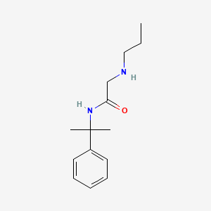 molecular formula C14H22N2O B13781689 Acetamide, N-(alpha,alpha-dimethylbenzyl)-2-(propylamino)- CAS No. 91793-40-7