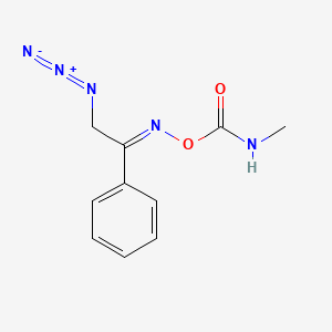 molecular formula C10H11N5O2 B13781703 Acetophenone, 2-azido-, O-(methylcarbamoyl)oxime CAS No. 97805-04-4