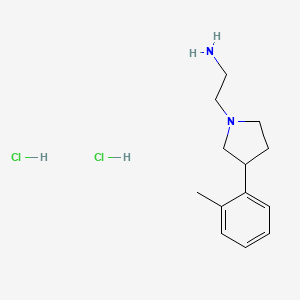 molecular formula C13H22Cl2N2 B1378171 {2-[3-(2-Methylphenyl)-1-pyrrolidinyl]ethyl}amine dihydrochloride CAS No. 1559059-73-2