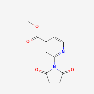 molecular formula C12H12N2O4 B13781721 Ethyl 2-(2,5-dioxopyrrolidin-1-yl)pyridine-4-carboxylate 