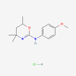 molecular formula C14H21ClN2O2 B13781770 5,6-Dihydro-2-p-anisidino-4,4,6-trimethyl-4H-1,3-oxazine hydrochloride CAS No. 72549-84-9