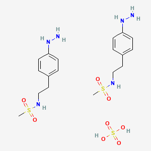 molecular formula C18H32N6O8S3 B13781773 N-[2-(4-hydrazinylphenyl)ethyl]methanesulfonamide;sulfuric acid CAS No. 65665-49-8