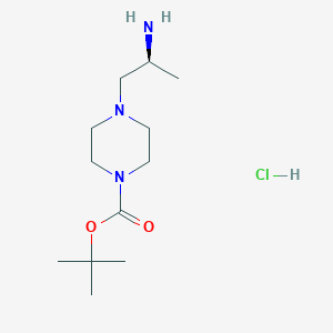 molecular formula C12H26ClN3O2 B1378179 (S)-4-(2-Amino-propyl)-piperazine-1-carboxylic acid tert-butyl ester hydrochloride CAS No. 1427203-55-1